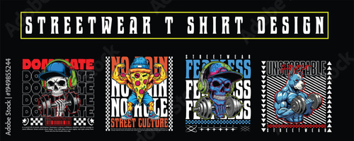 Urban Streetwear T-Shirt Design Bundle – Modern Graffiti Typography Graphic Pack