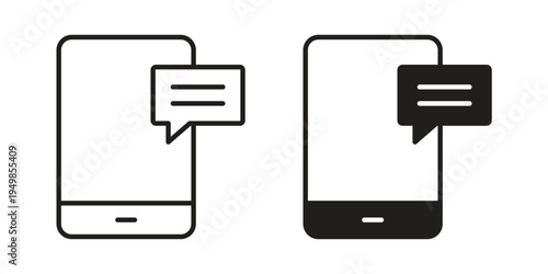Text message icon symbol collection for web design. Icon Element For Design