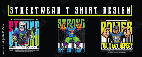 Gym Streetwear T-Shirt Design Bundle – Urban Fitness Typography Graphic Pack