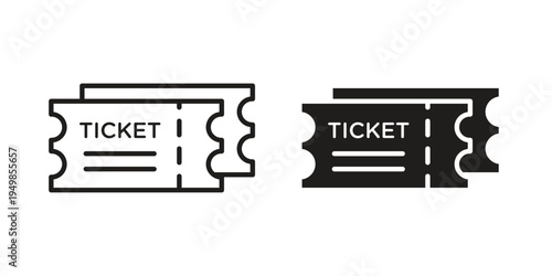 Ticket stub icon symbol collection for web design. Icon Element For Design