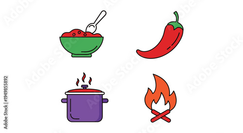 Chili Stew Line art vector soft clean abstract