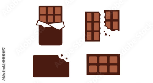 Chocolate Bars Line art vector minimal smooth abstract color