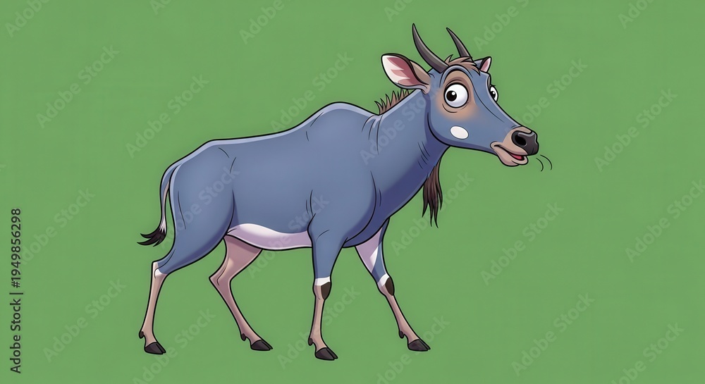Fototapeta premium Cartoon Donkey Character Illustration for Kids and Educational Content