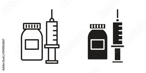 Vaccination icon symbol collection for web design. Icon Element For Design