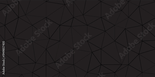 Modern black metal low poly backdrop