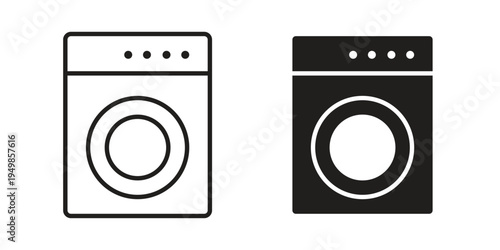 Washing machine icon symbol collection for web design. Icon Element For Design