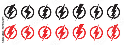 power off and on icons set flat design vector illustration