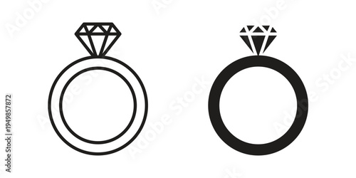 Wedding ring icon symbol collection for web design. Icon Element For Design