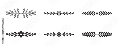 Ornate floral dividers and page separators vector set