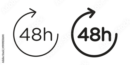 48 hours icon element for graphic designs. line and flat symbols