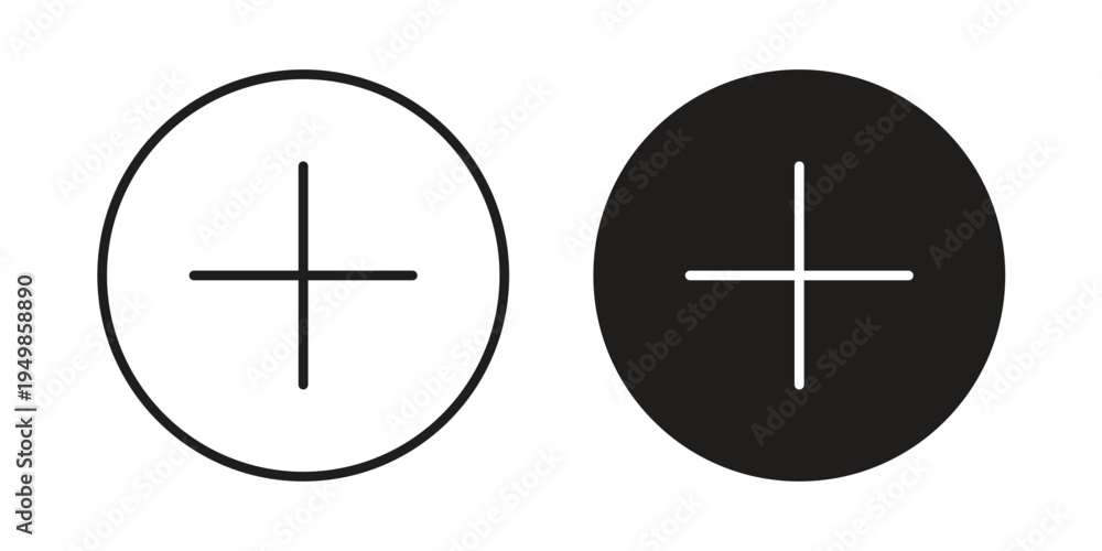 Fototapeta premium Add item icon element for graphic designs. line and flat symbols