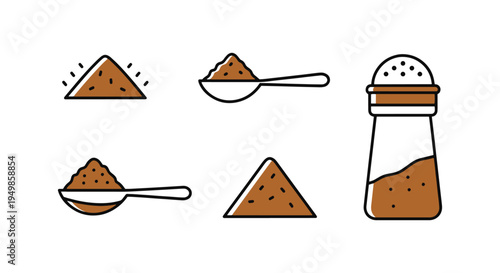 Cumin Ground Seeds Line art digital abstract colorful vector