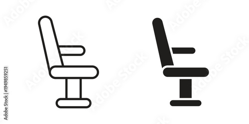 Airplane seat icon element for graphic designs. line and flat symbols