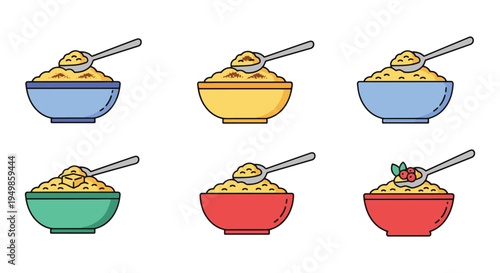Cornmeal Porridge Line art creative bold abstract illustration
