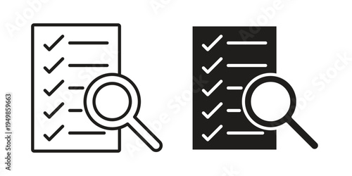 Assess icon element for graphic designs. line and flat symbols