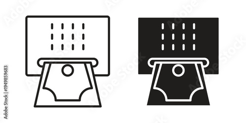 atm cash icon element for graphic designs. line and flat symbols