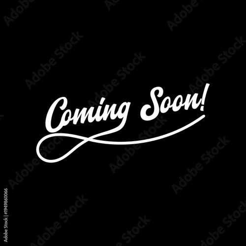 Coming Soon sign icon isolated on black background