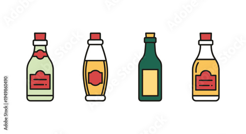 Champagne Vinegar Line art creative vibrant abstract tone vector