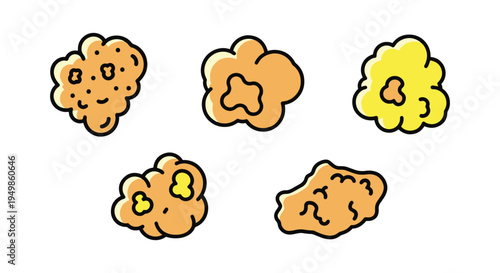 Chicken Popcorn Line art modern abstract vibrant vector