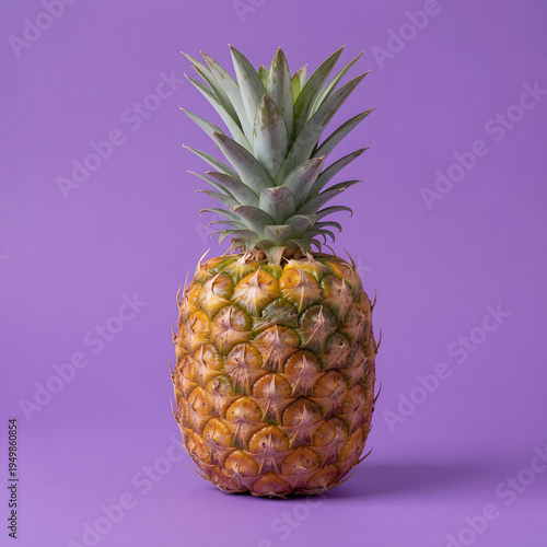 Golden Pineapple: A fresh and ripe pineapple, its spiky exterior and lush crown of leaves standing out against a simple background, offering a visual treat.