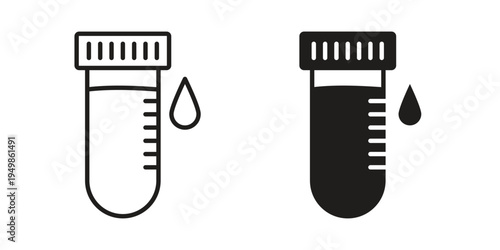 Blood sample icon element for graphic designs. line and flat symbols