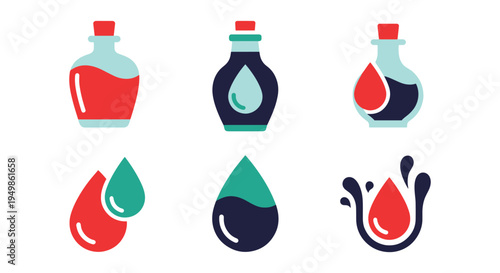 Distilled Vinegar Line art colorful modern abstract vector