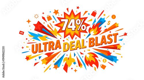 Ultra Deal Blast Sale Banner With Explosive Design