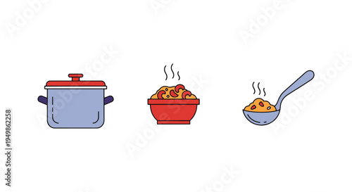 Crawfish Étouffée Line art abstract minimal color vector