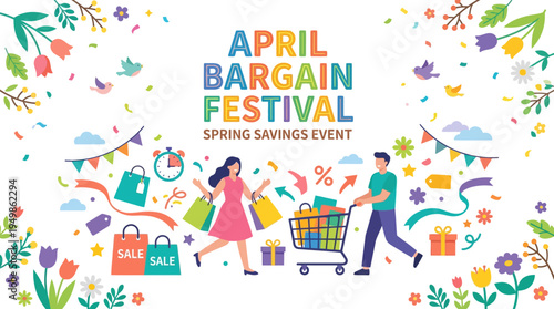 April Bargain Festival Spring Sales Event Banner