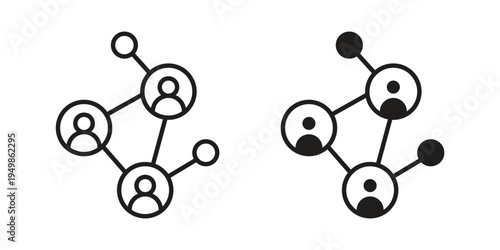 Business Connections icon element for graphic designs. line and flat symbols