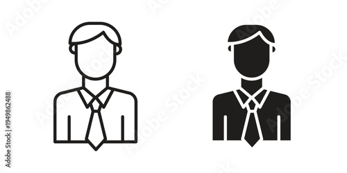 Businessman icon element for graphic designs. line and flat symbols