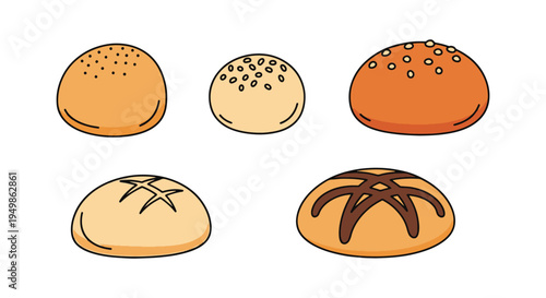 Dough Ball Line art vector dynamic fluid abstract color illustration