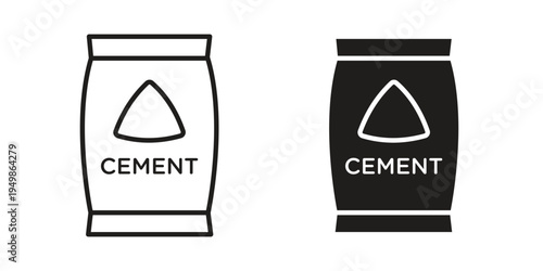 Cement icon element for graphic designs. line and flat symbols
