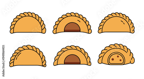 Curry Puff Line art vector soft clean abstract