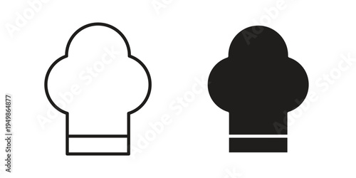 Chef hat icon element for graphic designs. line and flat symbols