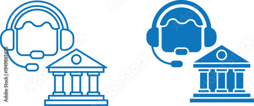 Banking and financial services customer support icons