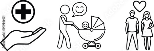 Family planning and healthcare concept illustration