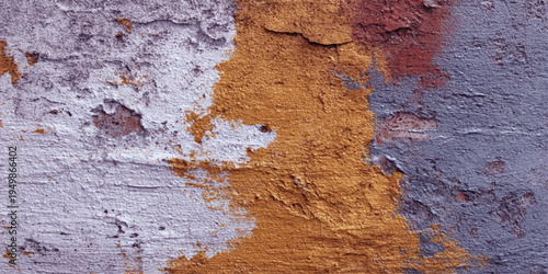 Weathered old wood texture with peeling paint reveals a grunge pattern of aged brown material and cracked vintage surface for an antique textured design