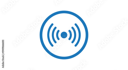 Blue WiFi symbol logo icon.