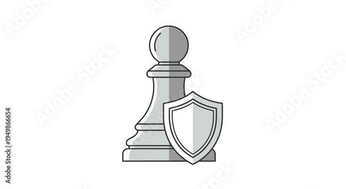 Chess piece with shield protection.