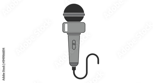 Gray Wireless Microphone With Cord.