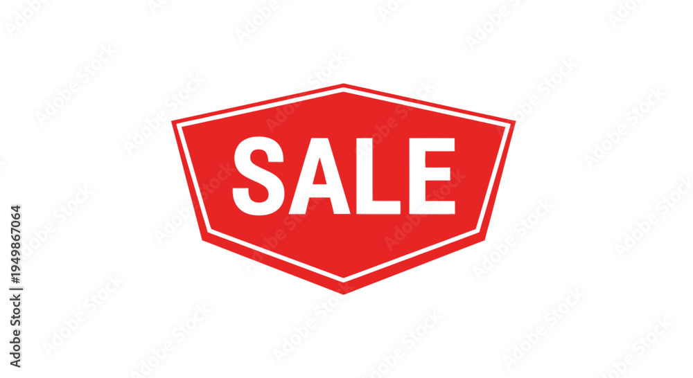 Fototapeta premium Red Sale Sign with White Letters.