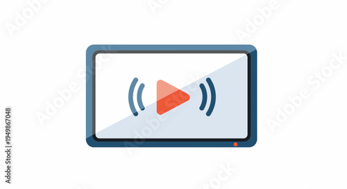 Play button on a screen.