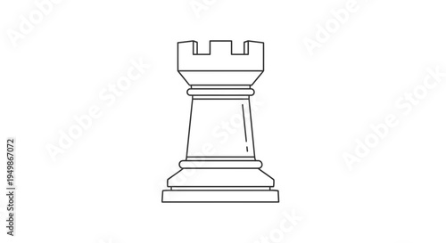 Rook chess piece on a base.