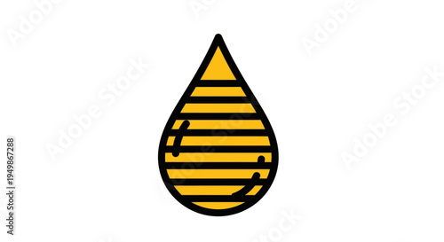 Yellow and black striped teardrop icon.