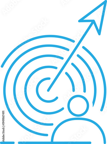 A person aiming an arrow at a target