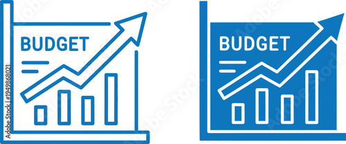 Budget planning and financial growth icons