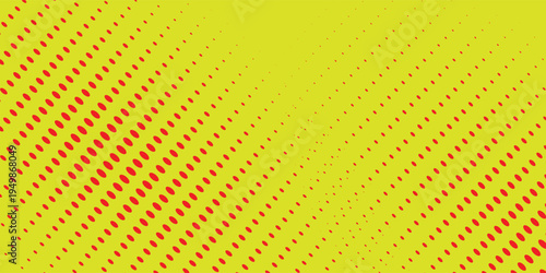 Retro Pop Art Halftone Pattern with Red Dots on Yellow Background