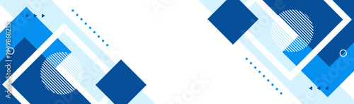 Modern blue geometric diagonal banner background, Professional business background template for website header and social media cover