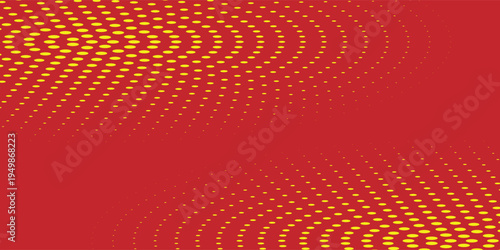 Abstract Red and Yellow Radial Halftone Pattern Background